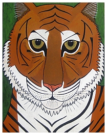 Bengal Tiger | Acrylic on Masonite | 14"x17" |