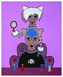 Chinese Crested | Acrylic on Canvas | 16"x20" |