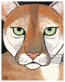 Cougar | Acrylic on Illustration Board| 2"x3" |