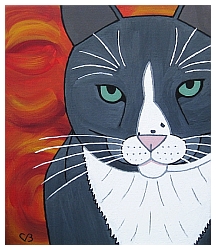Daddy Cat | Acrylic on Canvas | 8"x10" |
