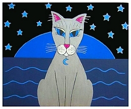 Celeste - Cat | Acrylic on Canvas | 16"x20" |